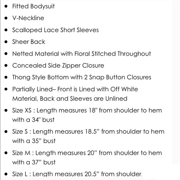 Embroidered Lace Body Suit - Picture 5 of 6